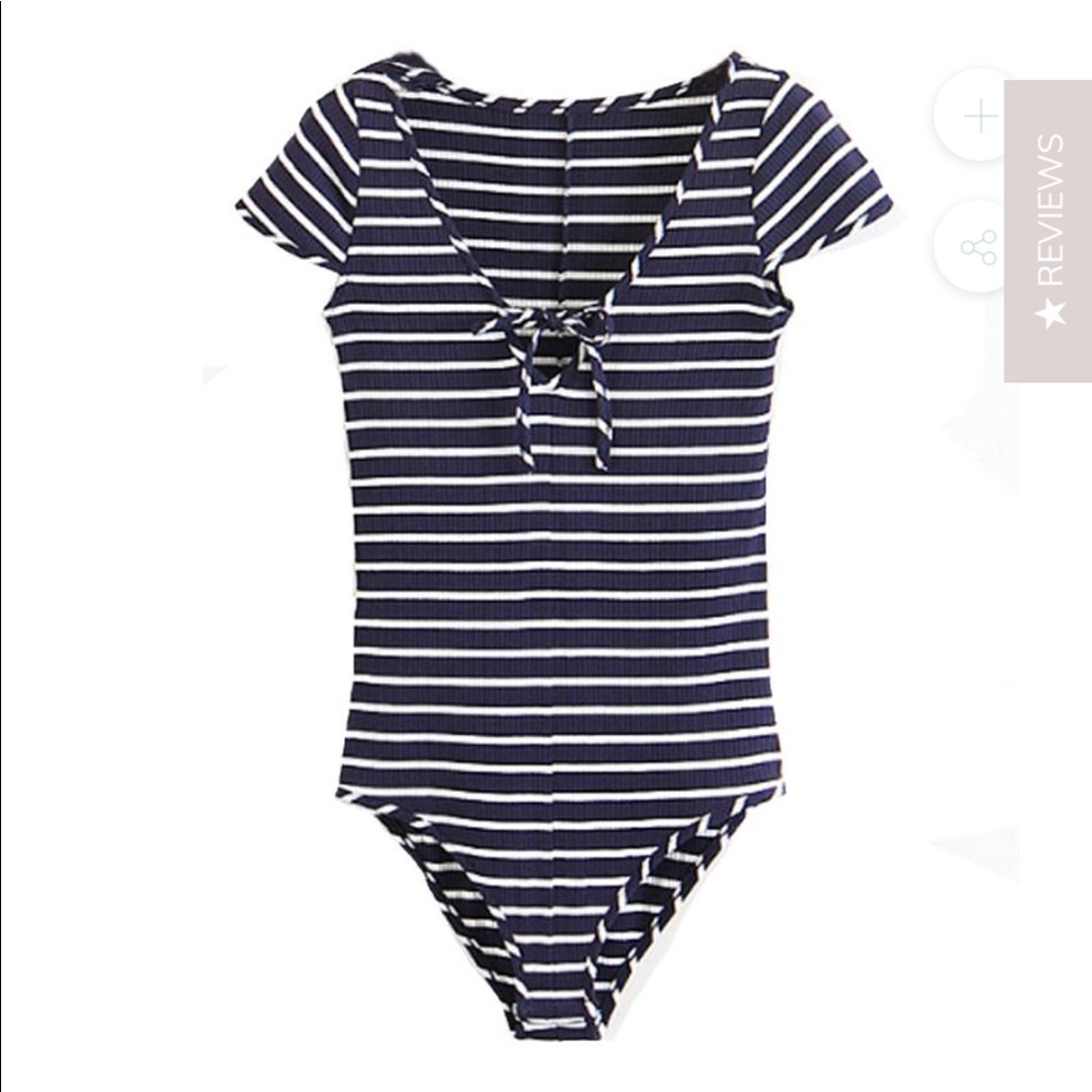 Goodnight Macaroon Striped ribbed bodysuit
